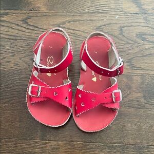 Salt Water Sandals Red Leather Classic Design EUC